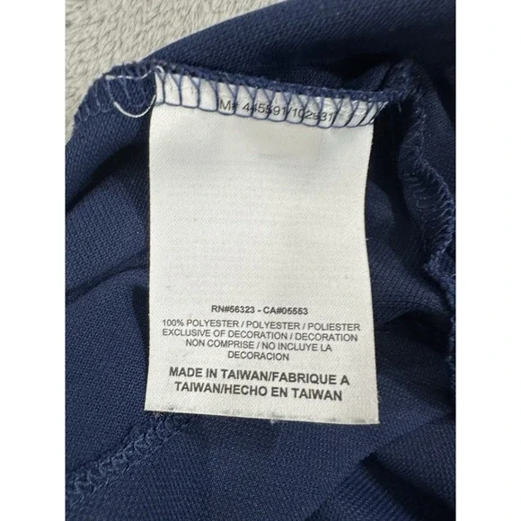 Nike Golf Polo Mens XXL Local Golf Club Embroidered Patch Geometric Dri Fit Blue - Picture 4 of 14